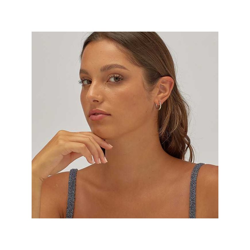 Sagapo Minimalist Steel Hoop Earrings Chunky SHK69 – 3