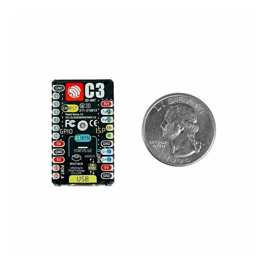 M5Stack M5Stamp C3 Mate with Pin Strips – 5
