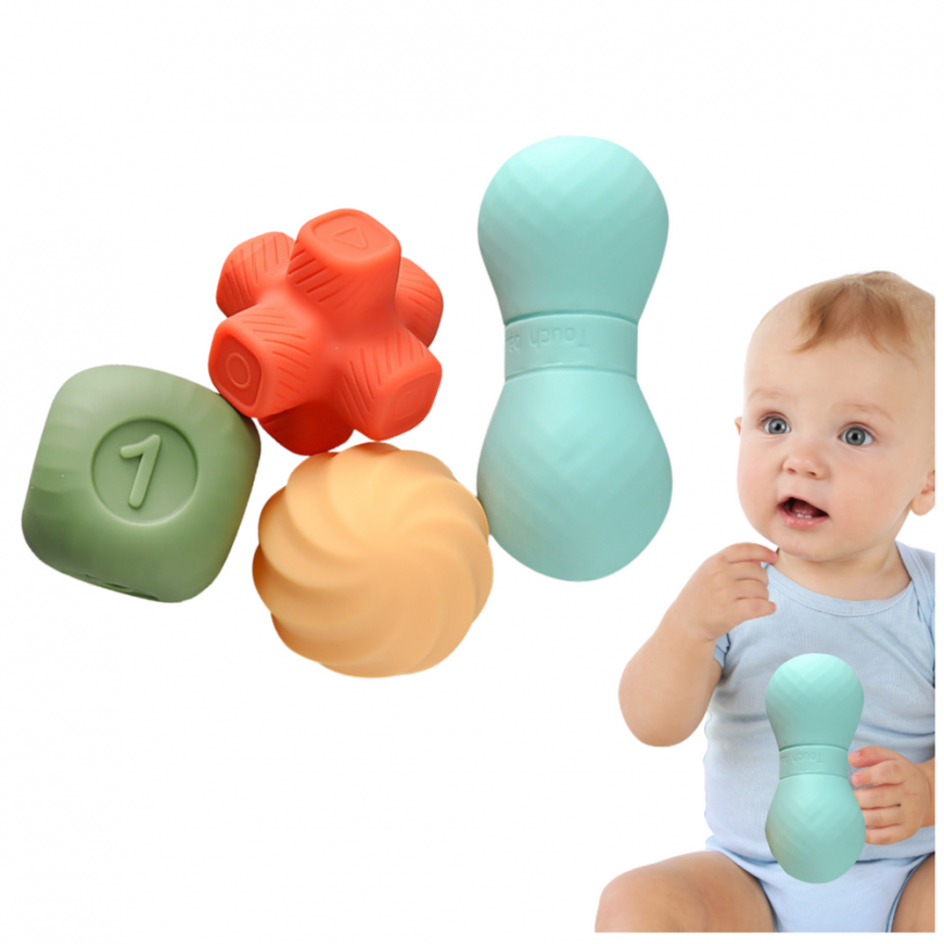 Lean Toys Set of Soft Sensory Toys Colored Blocks 6pcs – 2