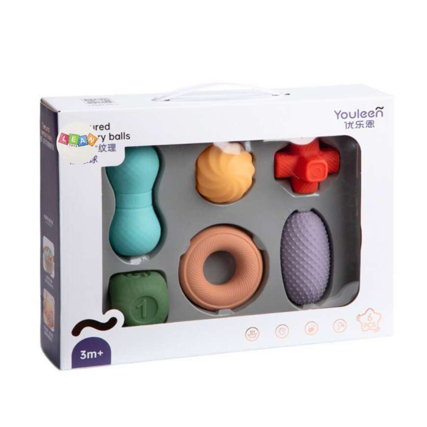 Lean Toys Set of Soft Sensory Toys Colored Blocks 6pcs – 3