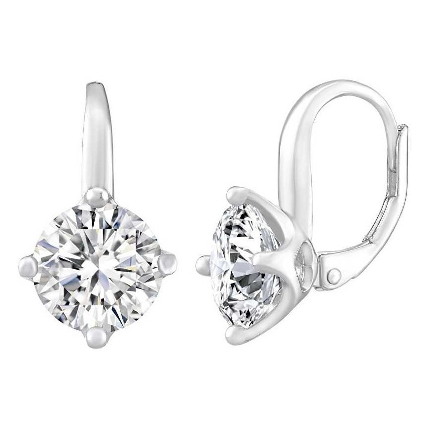 Silvego Silver earrings LILA with clear zircon LPS0620