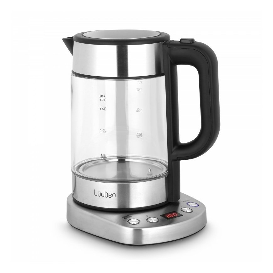 Lauben LBNEK17GS electric kettle 1.7 L 2200 W Black, Stainless steel, Transparent – 4