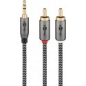 Goobay 65288 audio cable 2 m 3.5mm 2 x RCA Black, Silver