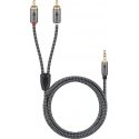 Goobay 65288 audio cable 2 m 3.5mm 2 x RCA Black, Silver