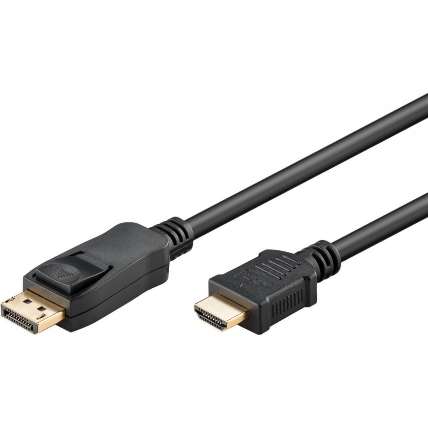 Goobay 64843 video kabeļu aksesuārs 3 m DisplayPort HDMI Type A (Standard) Melns