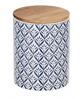 WENKO 54095100 saugojimo dėžė Dėžė daiktams Turas Bamboo, Keramika, Silikonas Mėlyna, Balta, Medis