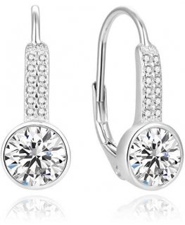 Beneto Glittering sidabrinis auskarai su cirkoniais AGUC2424L