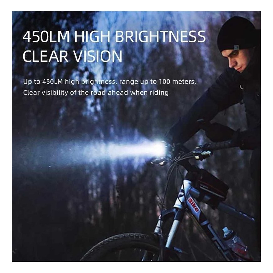 Superfire Bicycle Flashlight BL22, 450lm, 3W, USB rechargeable, 1800mAh, IP54 – 4