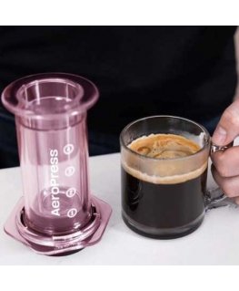 AeroPress – a transparent pink coffee maker