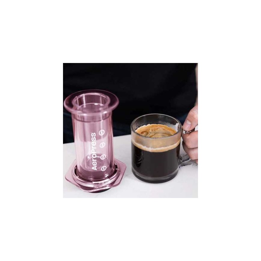 AeroPress – a transparent pink coffee maker