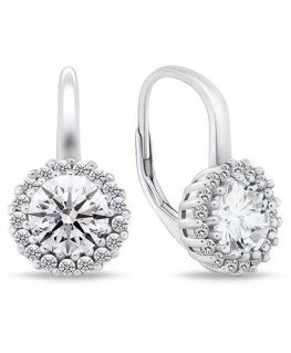 Brilio Silver Charming silver earrings with clear zircons EA746W