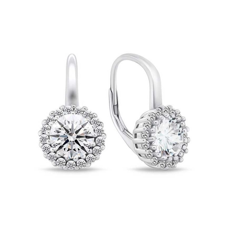 Brilio Silver Charming silver earrings with clear zircons EA746W