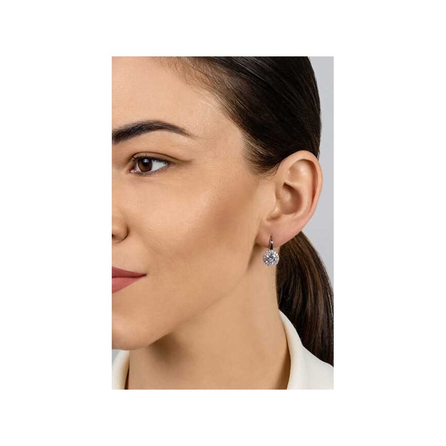Brilio Silver Charming silver earrings with clear zircons EA746W – 3