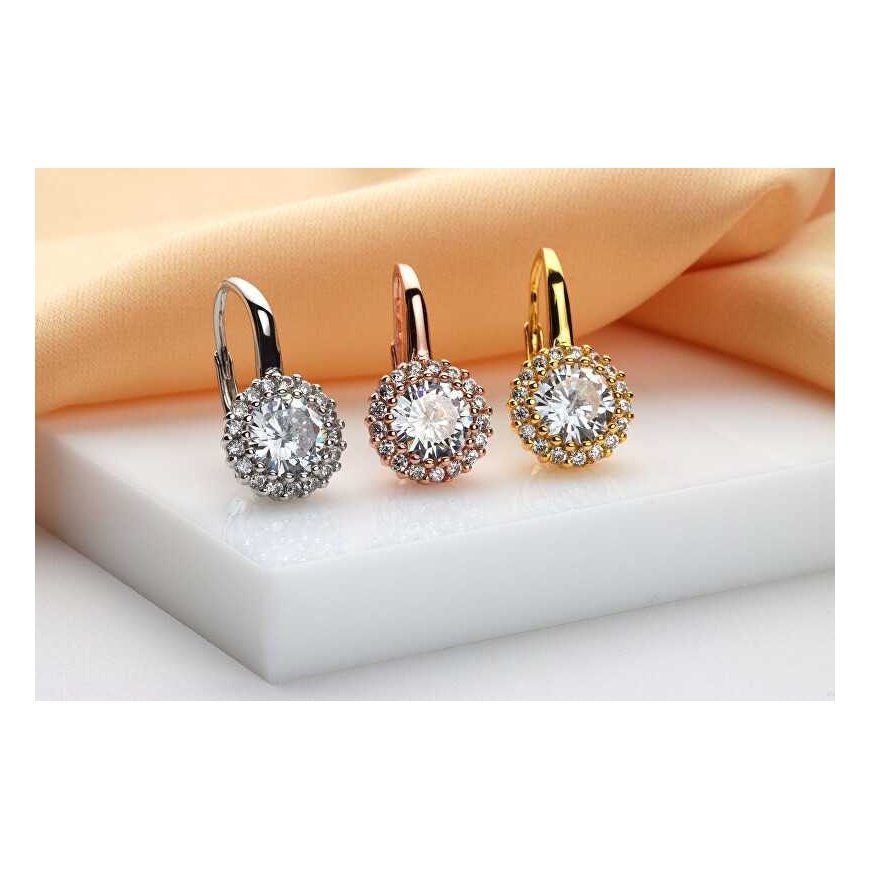 Brilio Silver Charming silver earrings with clear zircons EA746W – 5