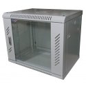 LEXI-Net 19" wall cabinet 9U 600x600, load capacity 60 kg, glass doors, welded, gray color LEXI-Net 19" wall cabinet 9U 600x600, load capacity 60 kg, glass doors, welded, gray color