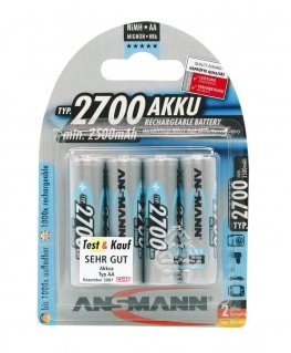 Ansmann Blister 4 X Accu, AA, 2700mAh AA / HR6 Nikkel-metallhüdriid (NiMH)