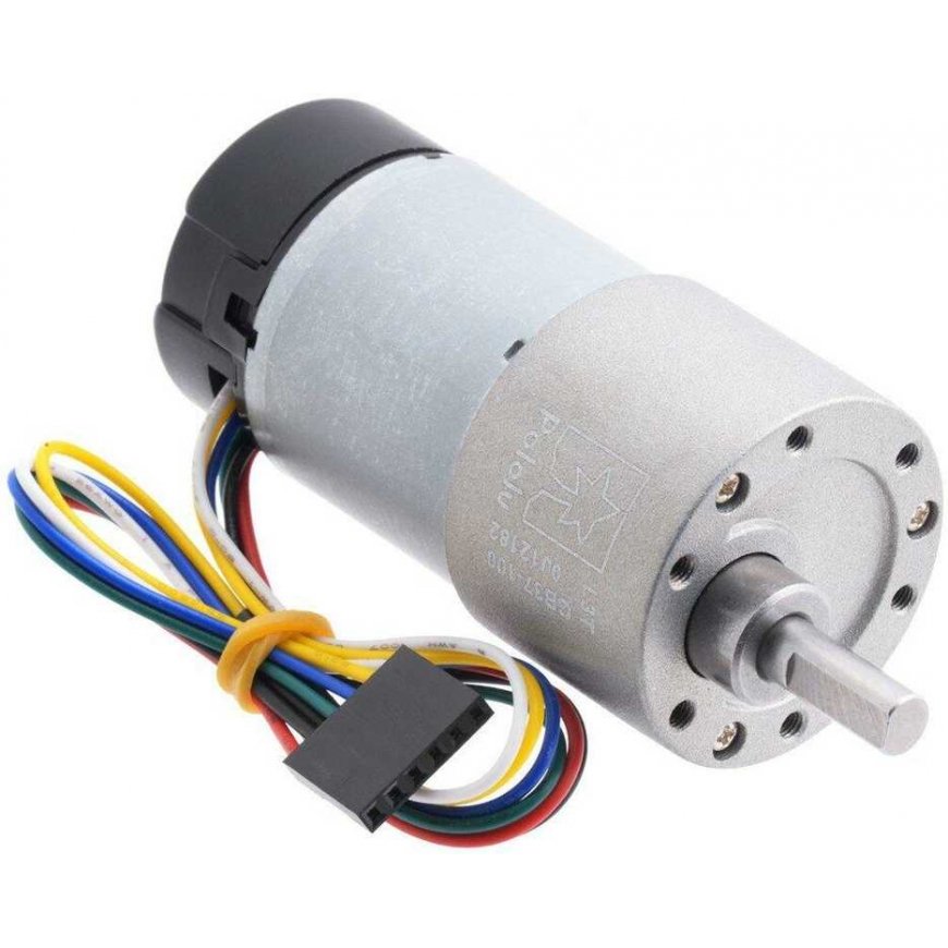 DC motor 37Dx73L with 100:1 gear 12V 100RPM + encoder CPR 64, Pololu 4755