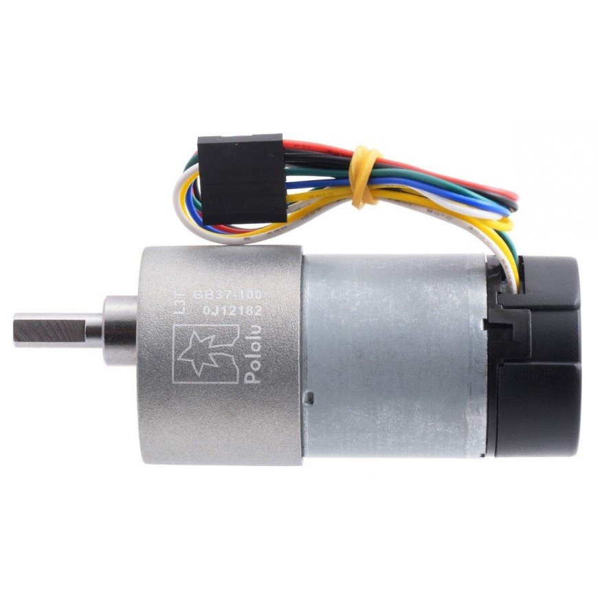 DC motor 37Dx73L with 100:1 gear 12V 100RPM + encoder CPR 64, Pololu 4755 – 2