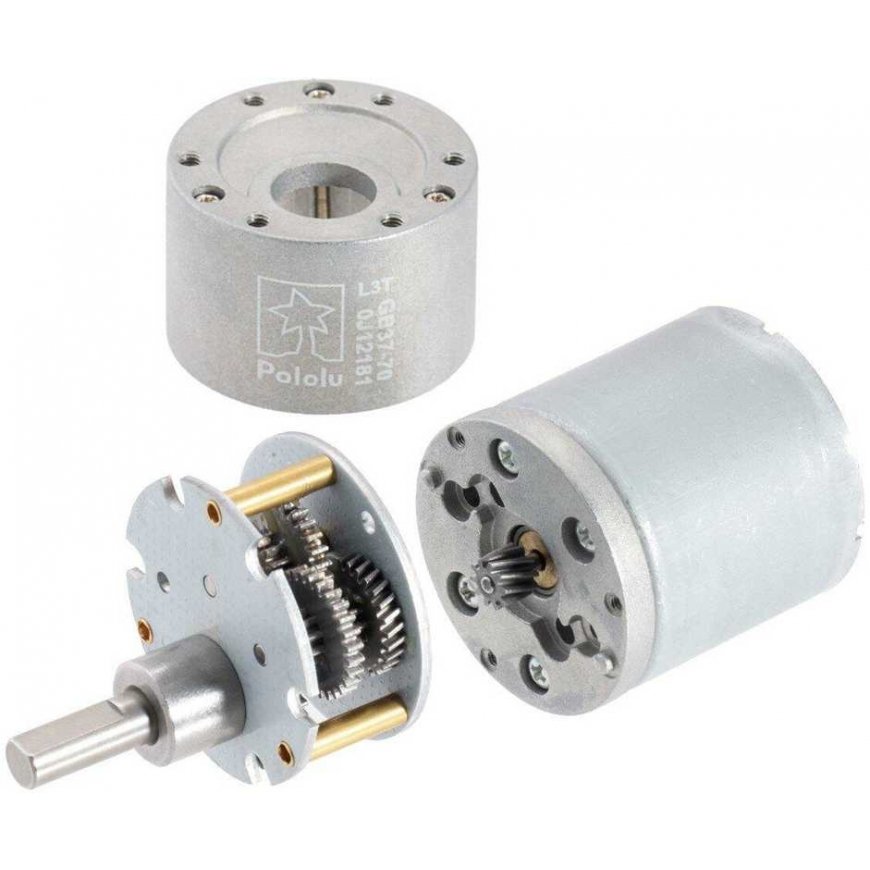 DC motor 37Dx73L with 100:1 gear 12V 100RPM + encoder CPR 64, Pololu 4755 – 5