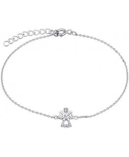 Silvego Fine silver angel bracelet with clear zircons MW2233B