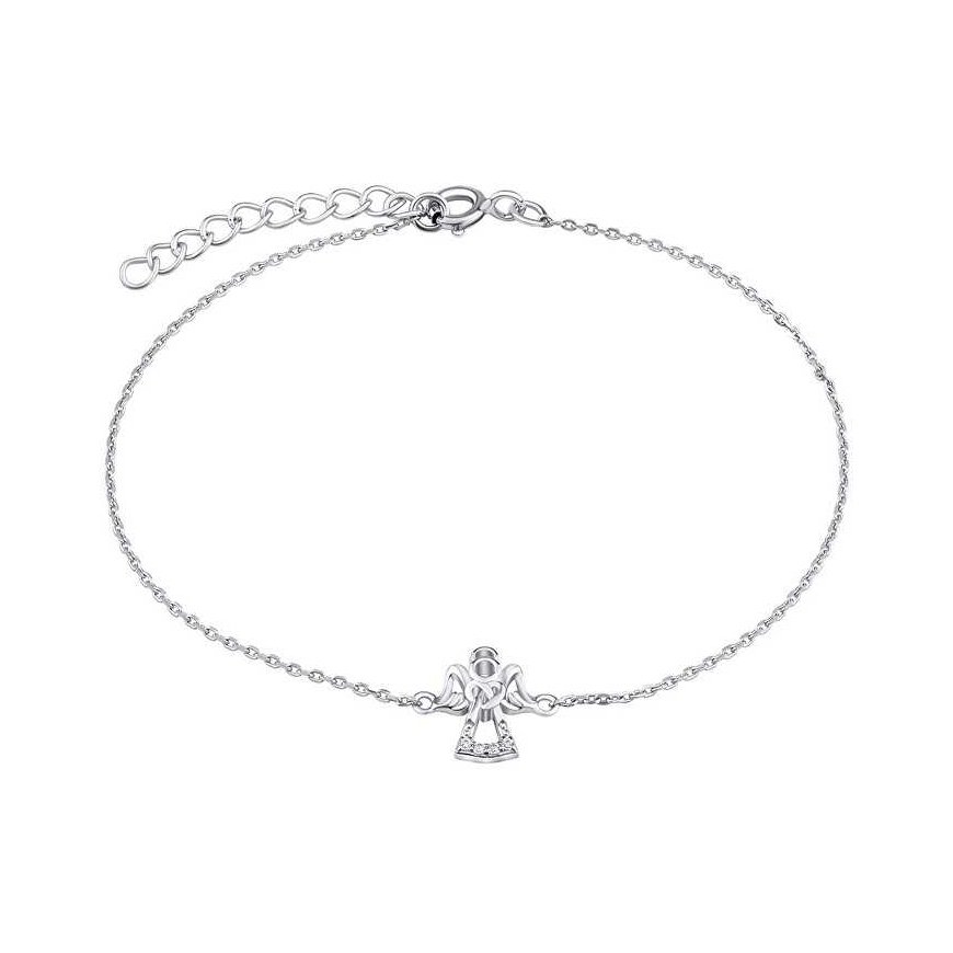 Silvego Fine silver angel bracelet with clear zircons MW2233B