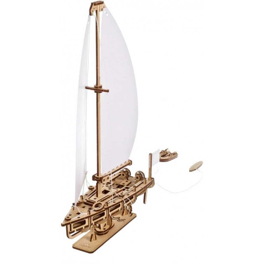 Ugearsmodels Beautiful Ocean Yacht with White Sails - Mechanical Assembly Model - Plywood - 95 Elements - Ugears – 2