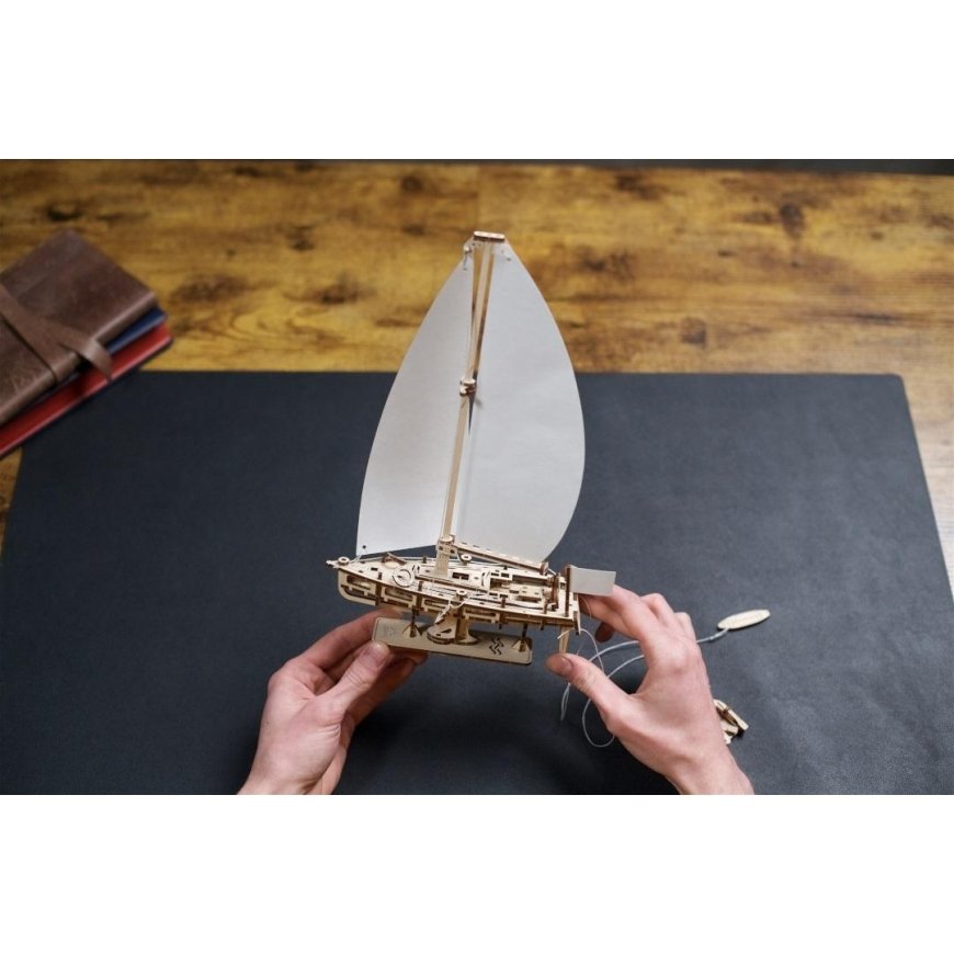 Ugearsmodels Beautiful Ocean Yacht with White Sails - Mechanical Assembly Model - Plywood - 95 Elements - Ugears – 5