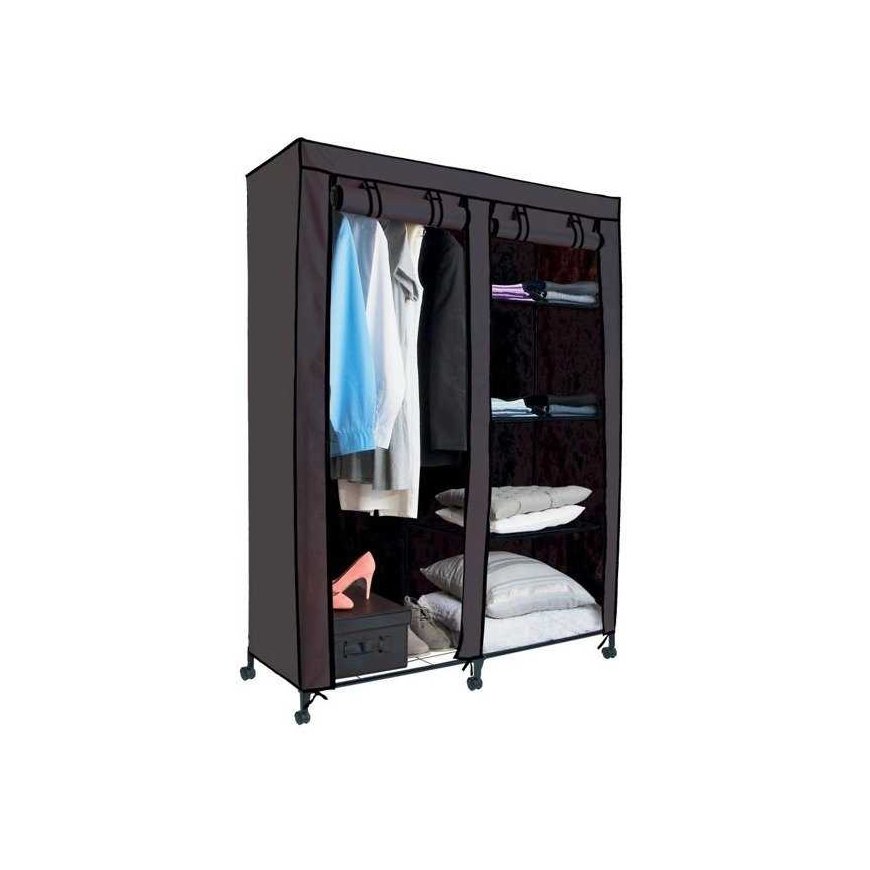 5five Simply Smart Textile wardrobe, 118x48x168 cm, black – 2