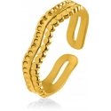 Troli Wavy Gold Plated Steel Ring Troli Wavy Gold Plated Steel Ring
