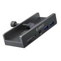 Orico MH5PMM Clamp-mounted Hub USB-C / 2x USB-A 3.0, + SD&TF + 3.5mm Audio - Juodas