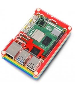 Pibow Coupe 5 – Raspberry Pi 5 laipsnių – Rainbow – PiMoroni PIM678