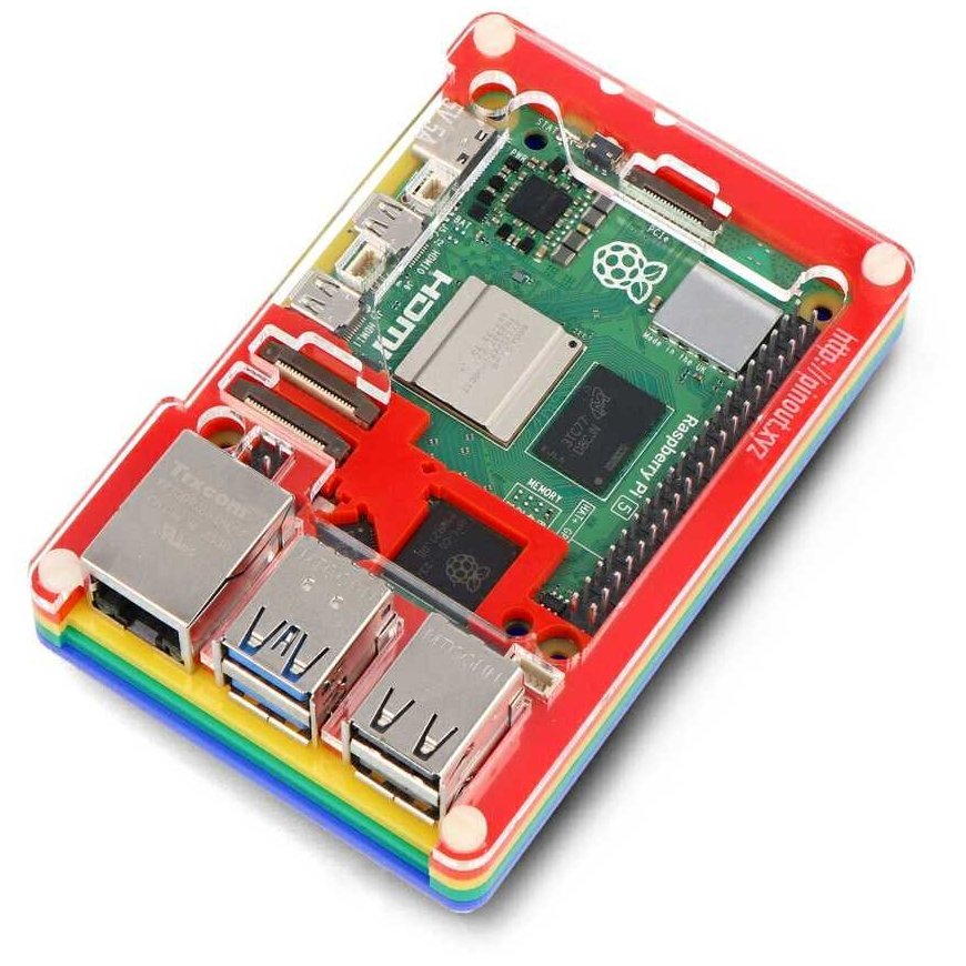 Pibow Coupe 5 – Raspberry Pi 5 Degree – Rainbow – PiMoroni PIM678