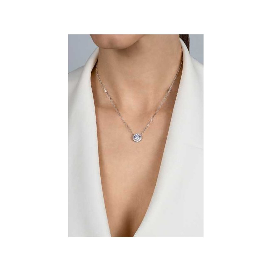 Brilio Silver Shiny silver necklace with zircons NCL87W – 3