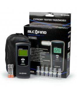 Alcofind DA 8500E electrochemical breathalyzer + mouthpieces