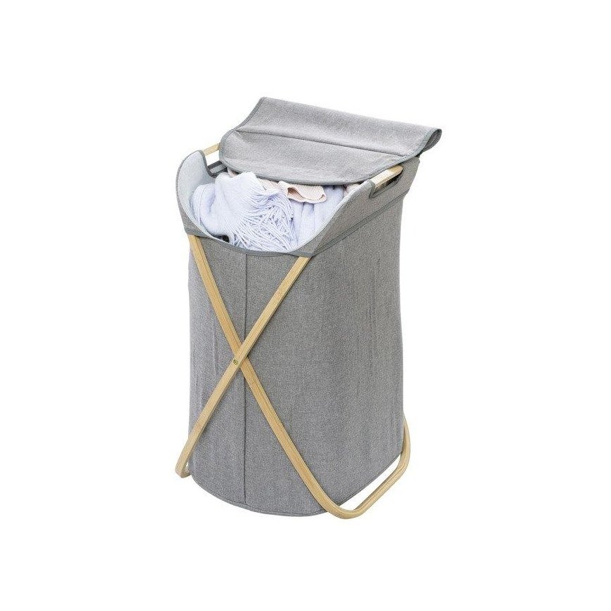 Wenko Bamboo Bamboo laundry basket, closed, capacity 79 liters