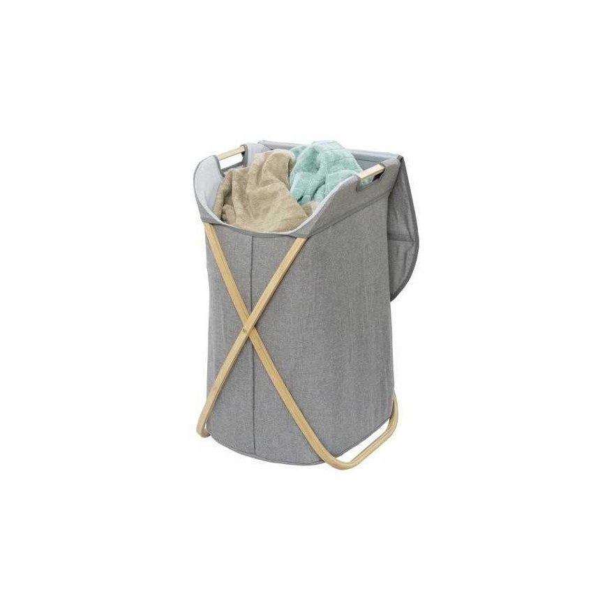 Wenko Bamboo Bamboo laundry basket, closed, capacity 79 liters – 3
