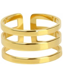 Troli Stylish triple ring made of gold-plated steel
