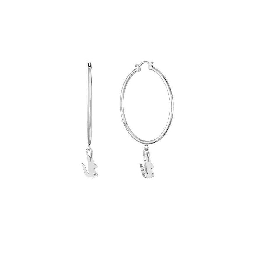 Lacoste Timeless steel rings with crocodile pendants 2040375