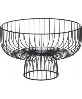 Secret De Gourmet Fruit basket with base, metal, 28 cm, black