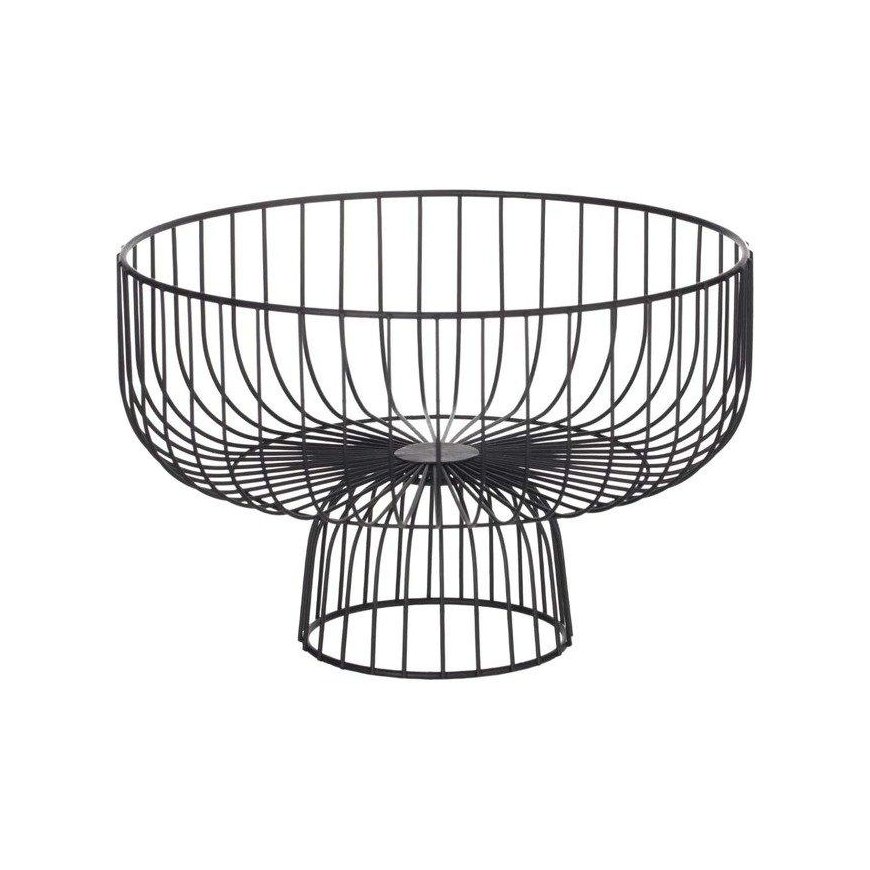 Secret De Gourmet Fruit basket with base, metal, 28 cm, black