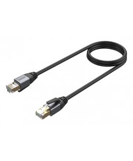 UNITEK C18149AGY03-1M tinklo kabelis Juoda Cat8 S/FTP (S-STP)