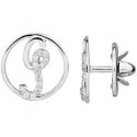 Moiss Luxurious silver brooch with clear zircons O0000014