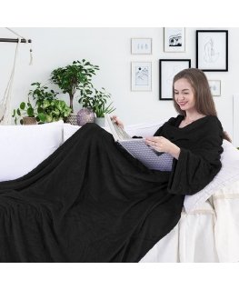 Plaid DecoKing Lazy, black, 150 cm x 180 cm