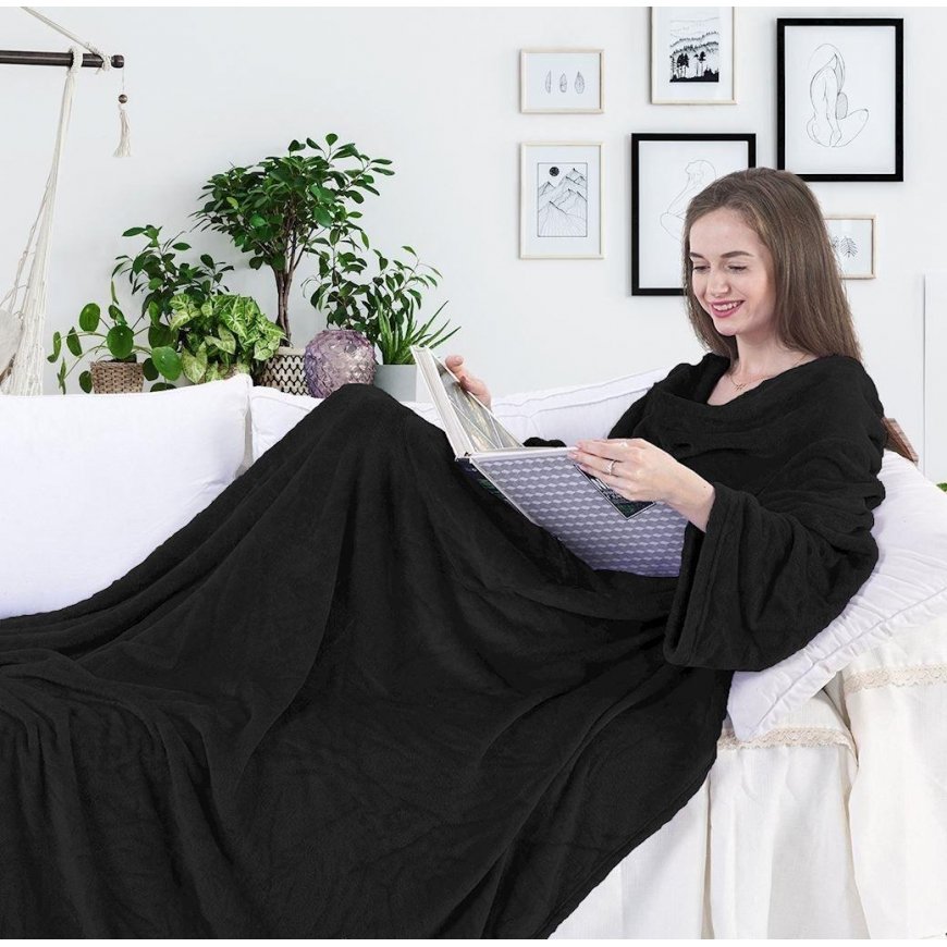 DecoKing Lazy heitto, musta, 150 cm x 180 cm