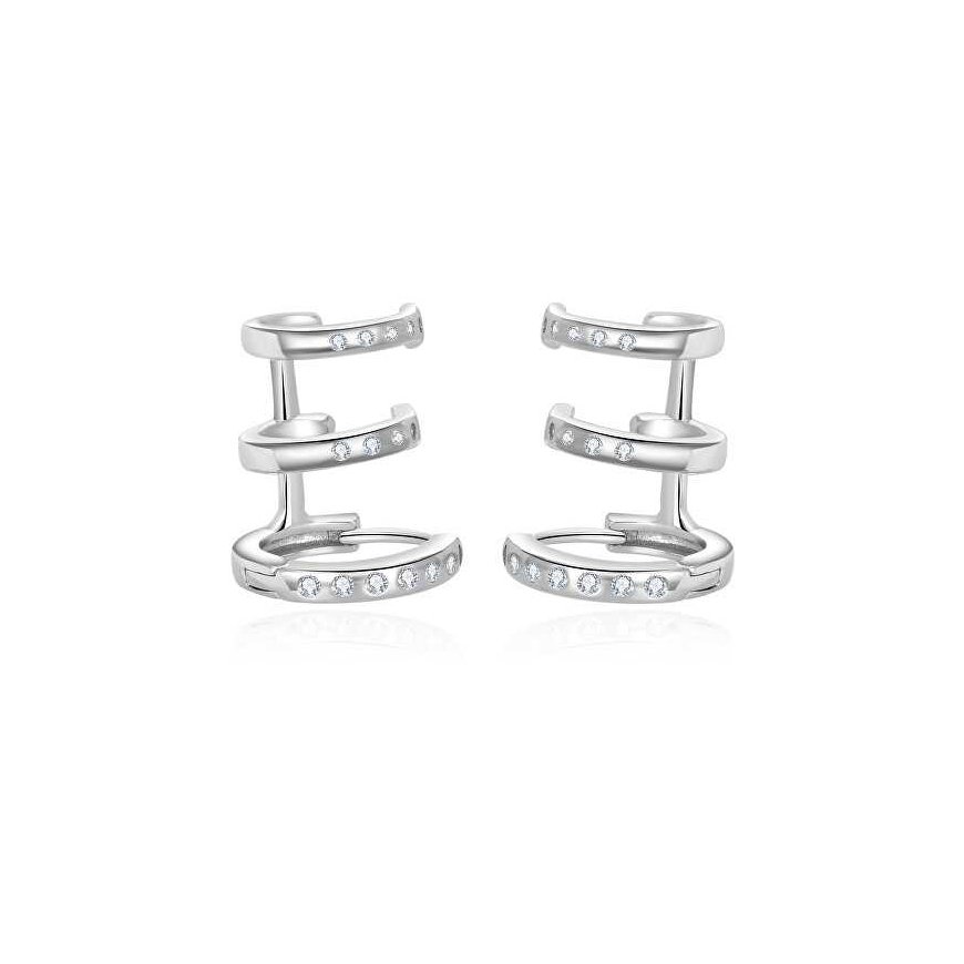 Agate Fashionable silver earrings with zircons AGUC3378