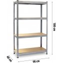 Metal warehouse shelf, set of 2, 180 x 90 x 40 cm Thin PL-702