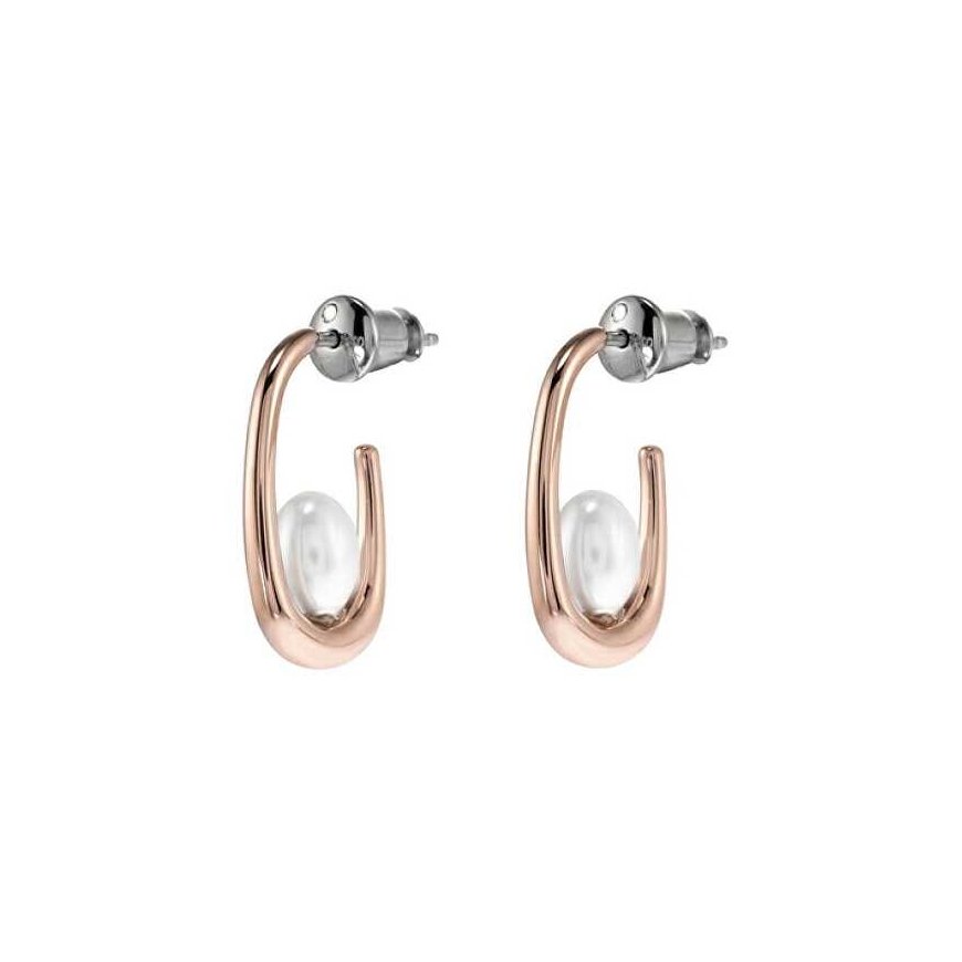 Skagen Charming gold-plated earrings with real