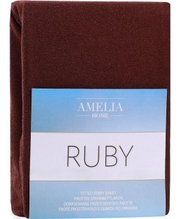 AmeliaHome Fitted sheet AH RUBY BROWN42 120-140x200+30