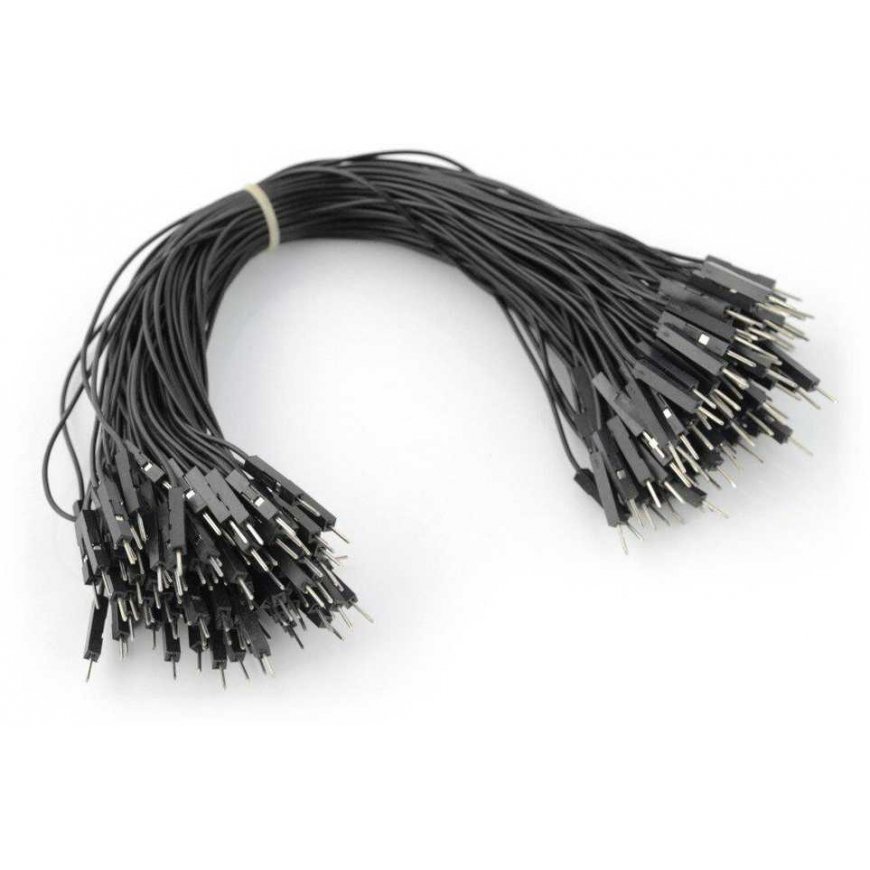 Oem Connecting wires pin-pin 20cm black - 100 pcs