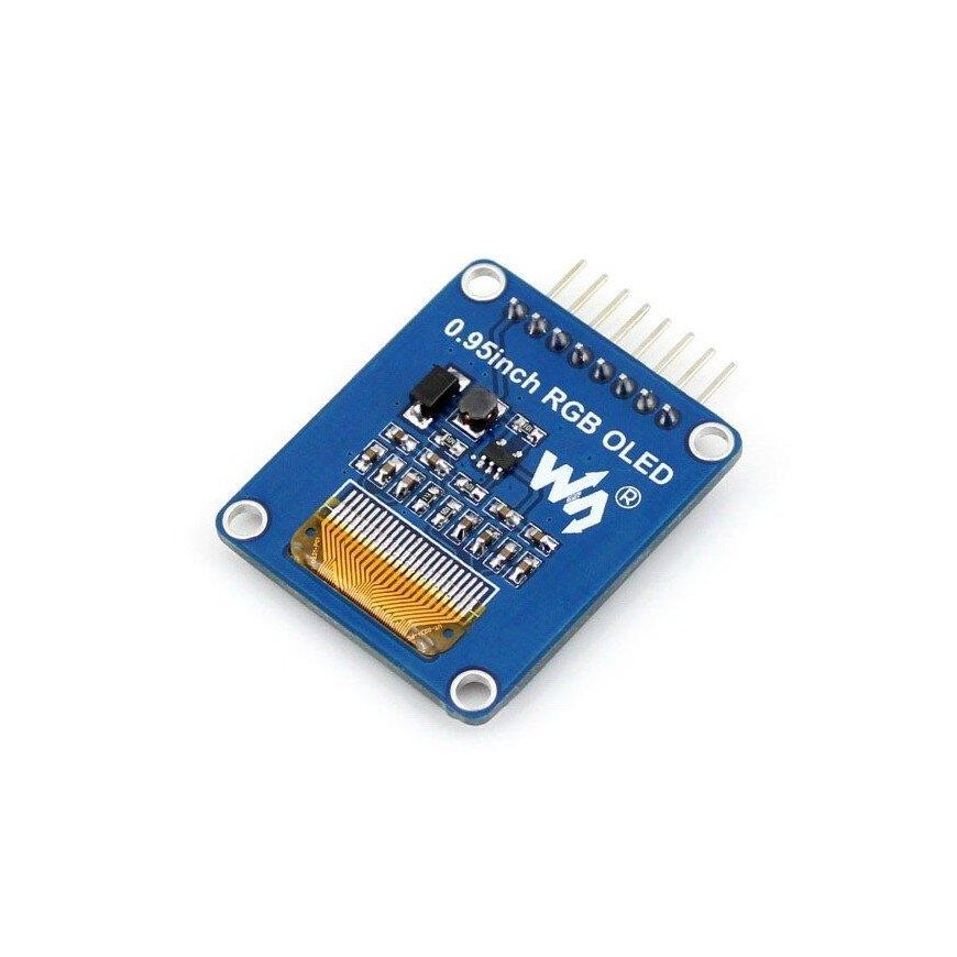 Graafinen OLED-värinäyttö 0,95" (A) 96x64px SPI, kulmaliittimet, Waveshare 10507 – 3